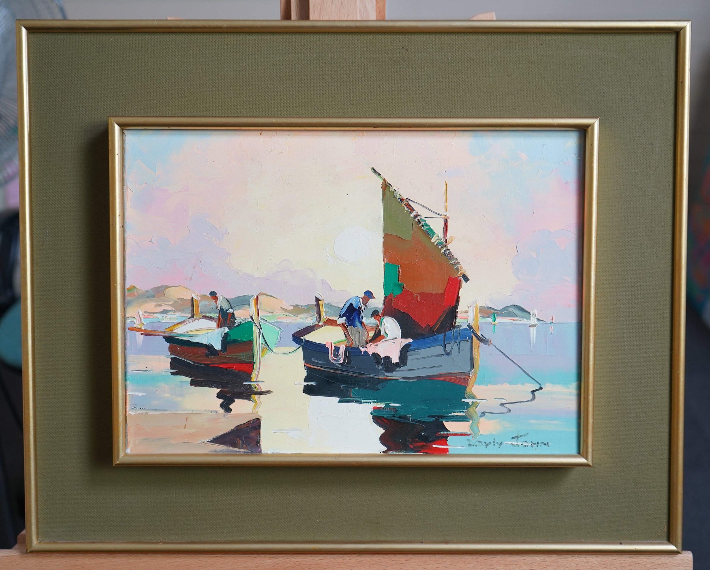 Cecil Rochfort D'Oyly John, 1906-1993, 'Dawn Fishermen off French Coast at Cap D’Antibes'